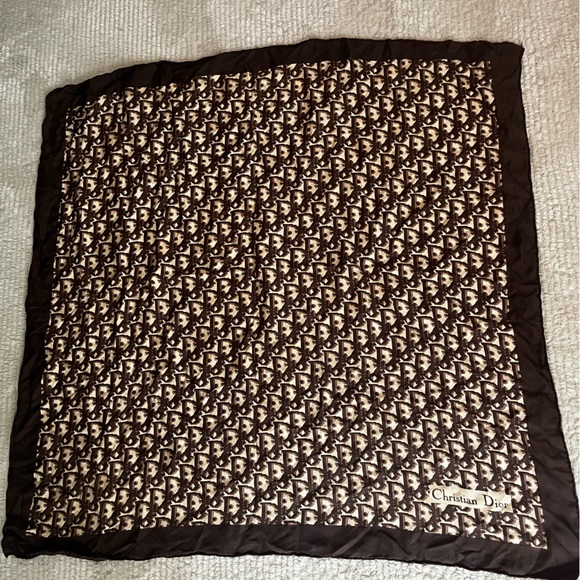 VINTAGE DIOR CD MONOGRAM SILK SCARF - Picture 2 of 3